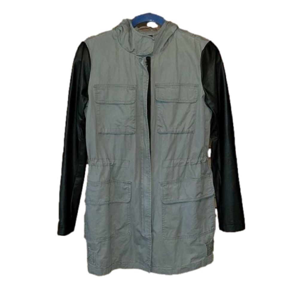 DKNY Gray Black Hooded Jacket XS EUC